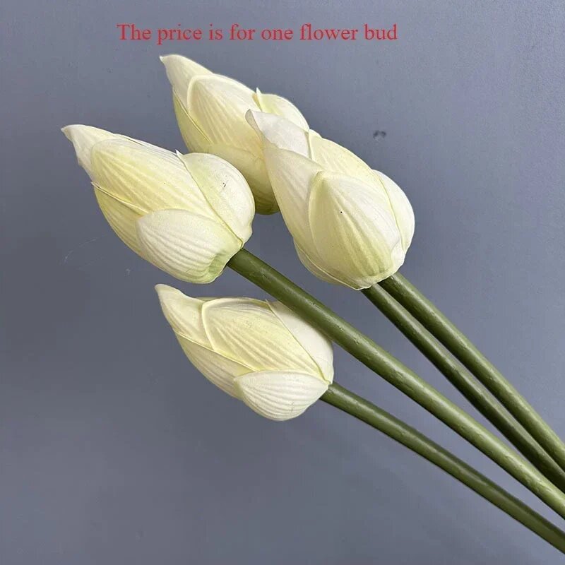 Искусственные розы из полиуретана Green Aloes Белый, milk white bud