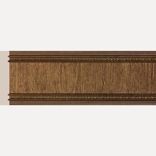 Изображение товара Молдинг декоративный, плинтус потолочный, интерьерный багет 120х31х2400 мм, ДУБ темный. Cosca.