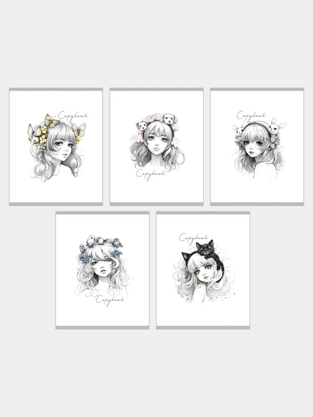 Тетрадь А5, 48л, клетка, имба-леди 5шт