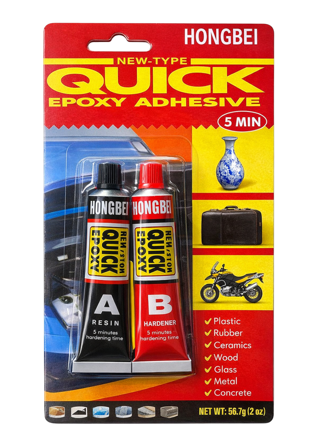 Эпоксид A-B — двухкомпонентный клей повышенной прочности для ремонта и склеивания металла, дерева, пластика и стекла