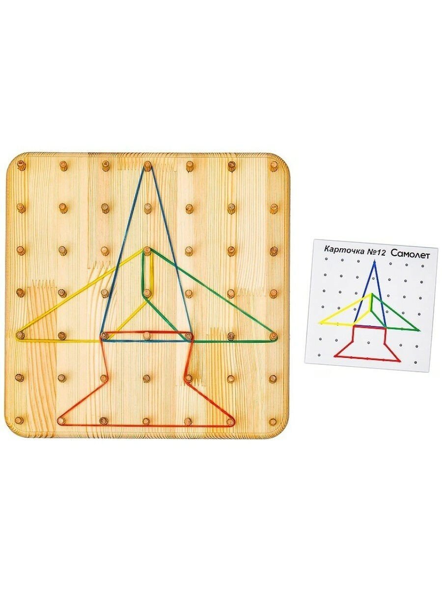Геоборд SmileDecor, с карточками, для развития моторики и фантазии
