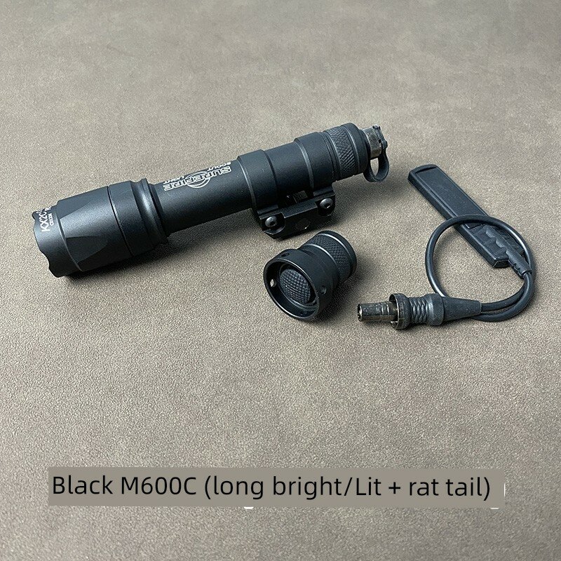 Черный M600C тактический фонарь из алюминиевого сплава с долгим свечением LED и SF-интерфейсом хвостового выключателя