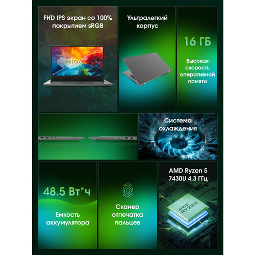 Ноутбук Digma Pro Fortis M 156 серый 65590₽