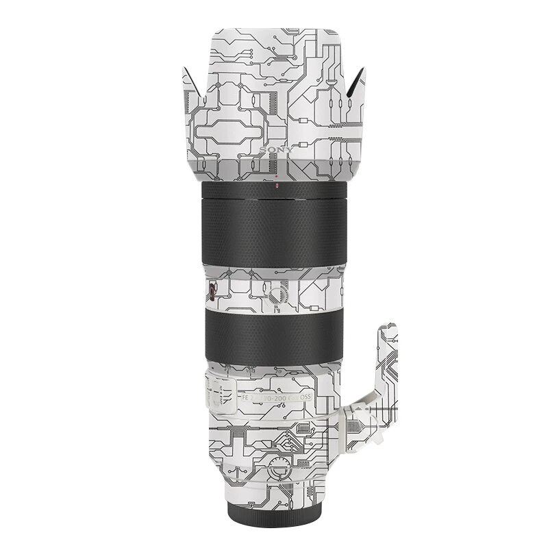 Защитная пленка с циркуитным белым дизайном для объектива Sony FE 70-200mm F2.8 GM