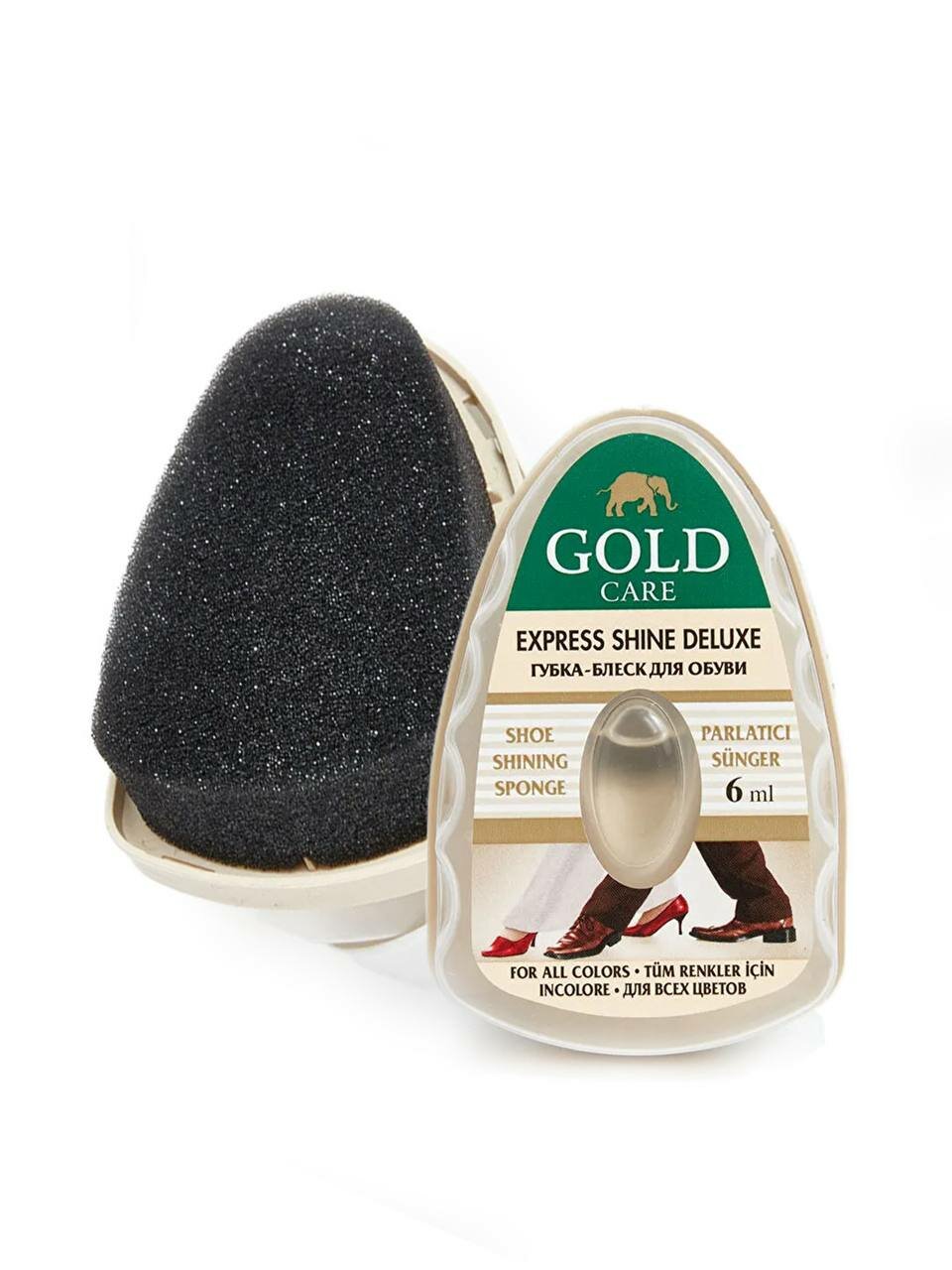 Губка для обуви GOLD, с дозатором, с силиконом, Бесцивет, 6 млный — фото 1