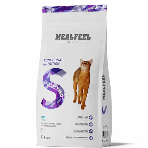 фото Сухой корм mealfeel sterilized, для стерилизованных кошек, ягнёнок, 7 кг