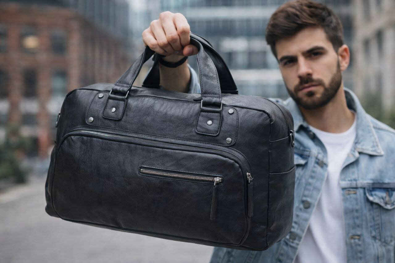 Сумка , 20 л, 25х28х46 см, ручная кладь, черный — фото 1