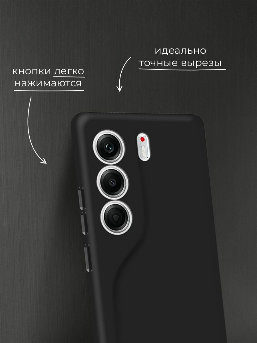 Чехол на Tecno Camon 40 Pro 5G / Текно Камон 40 Про 5G без принта, черный — фото 1