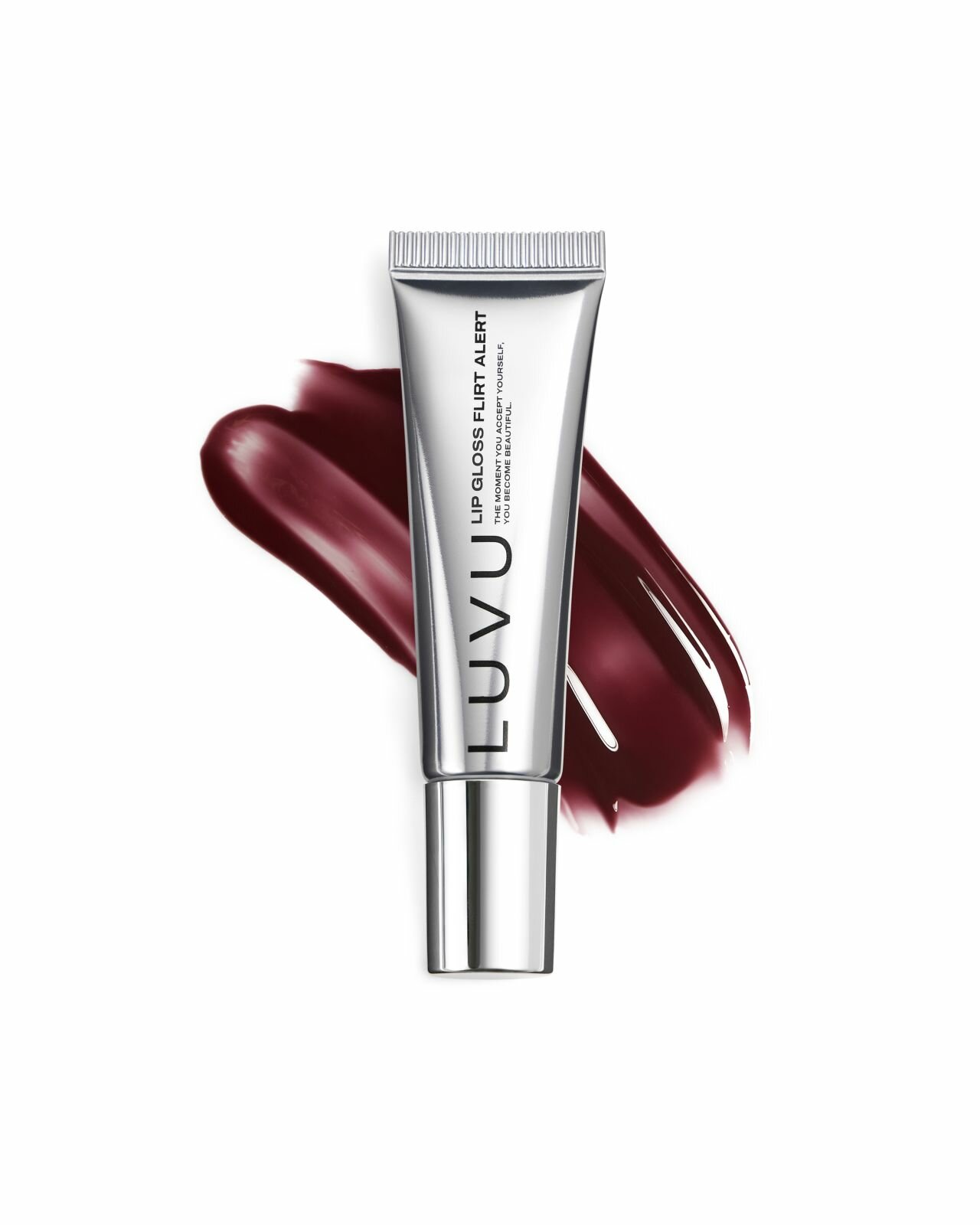 Блеск для губ LUVU Lip Gloss Flirt Alert, 10мл, разглаживание морщинок, темно-вишневый оттенок