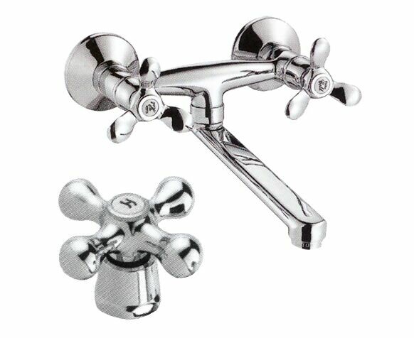 Душ со смесителем DK-2802, нержавеющая сталь, поворотный излив