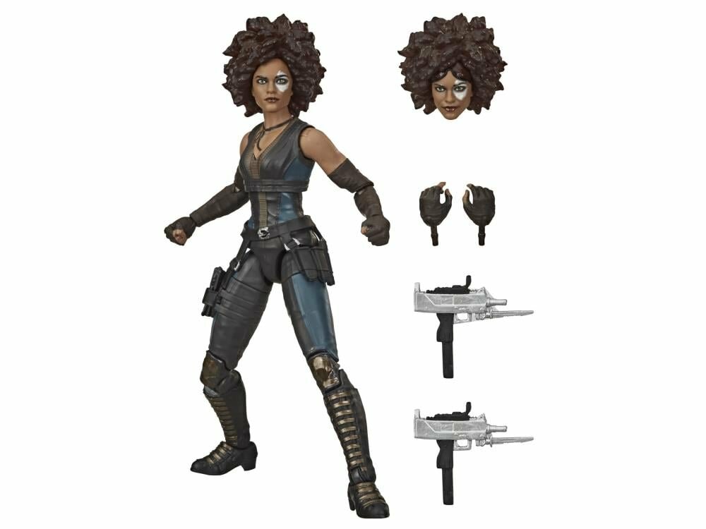 Marvel Legends Domino X-Men 20th Anniversary: 6", подвижная, сменная голова, руки, 2 Uzi