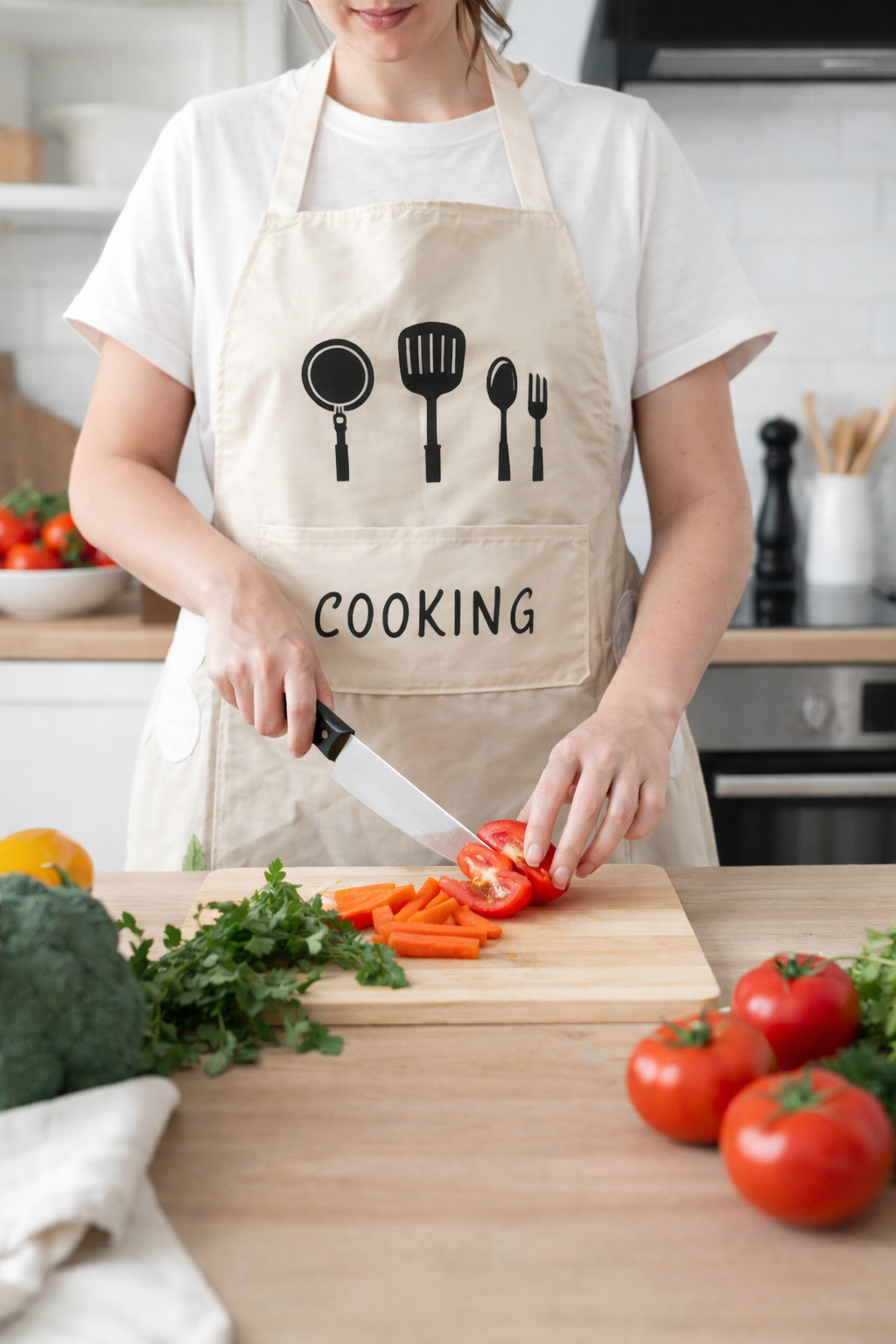 Фартук кухонный непромокаемый премиум — с боковыми полотенцами и карманом для телефона