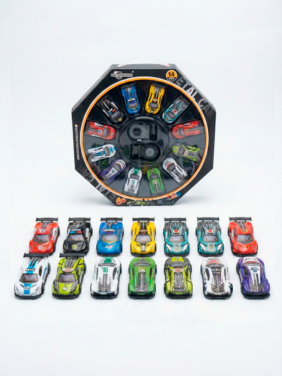 Набор металлических гоночных машинок, 14 шт — фото 1