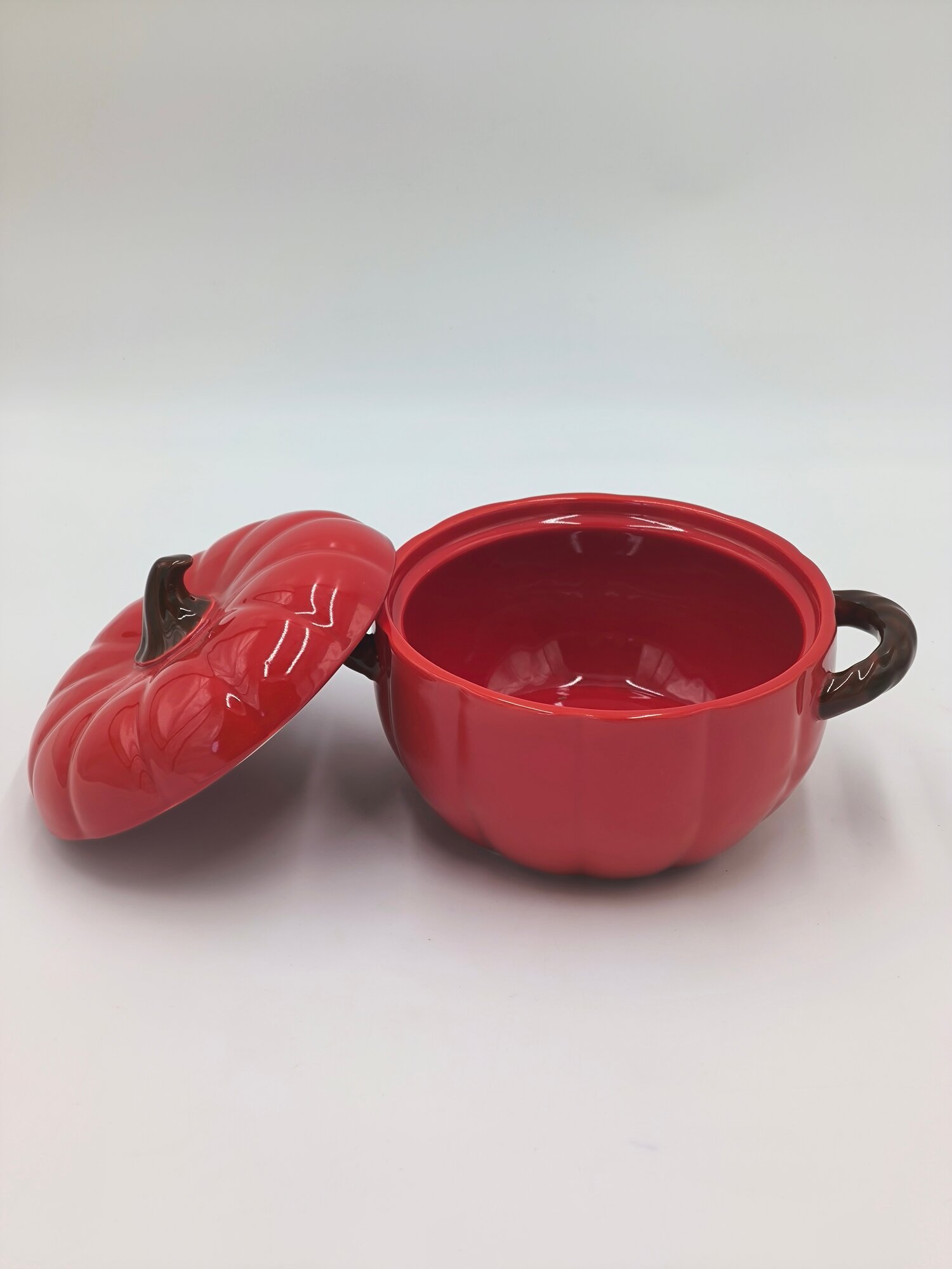 Керамическая посуда "Happy Kitchen", в форме тыквы, с крышкой, керамическая, 1 л — фото 1