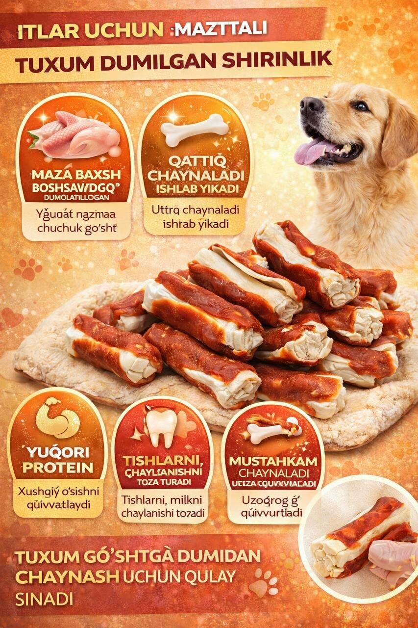 Богатые Витаминами Конфеты-кости для собак, кости из жил 100 г(8шт)