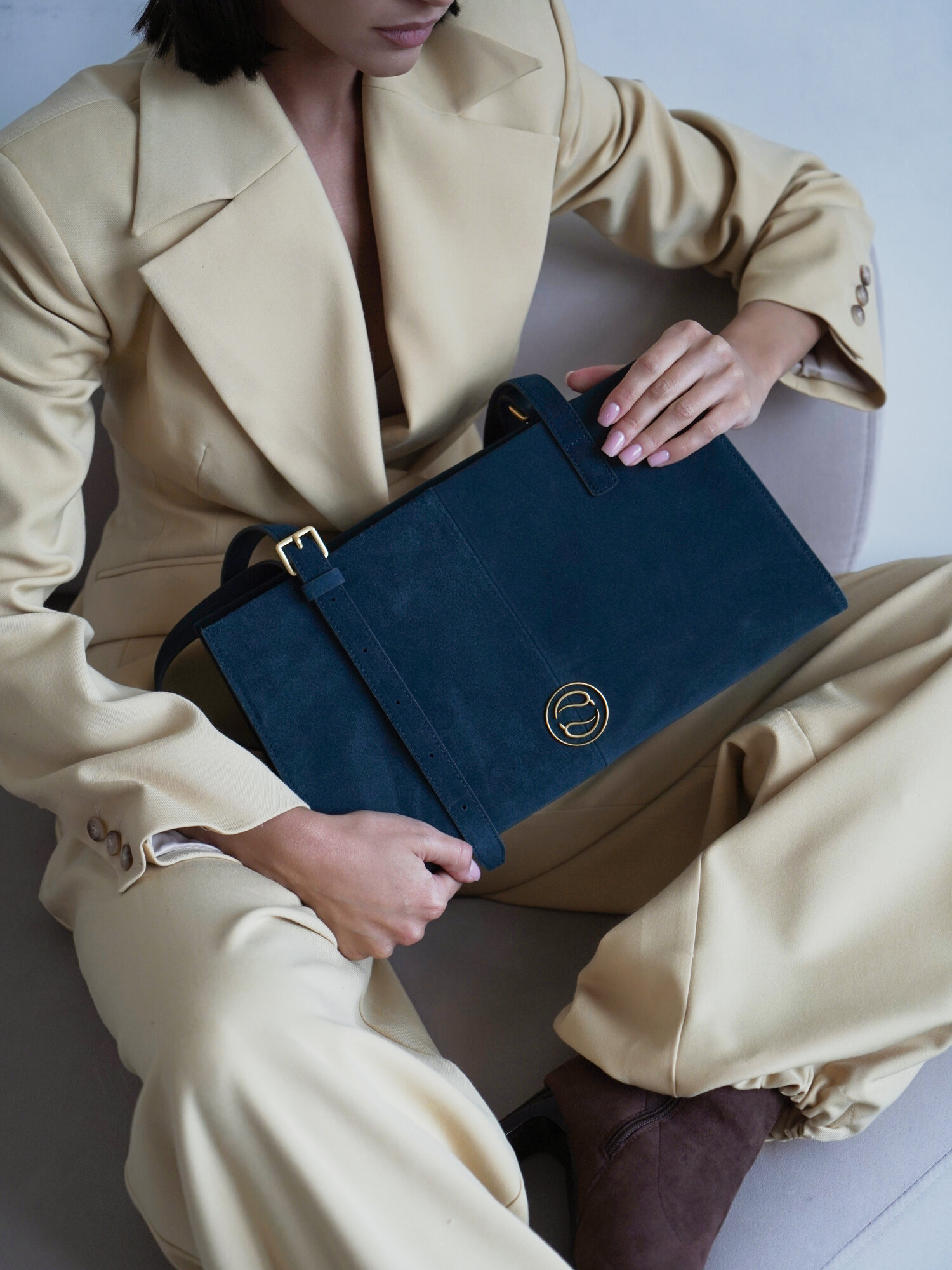 Сумка тоут Paprika Bag Italy, фактура гладкая, синий/бирюзовый — фото 1