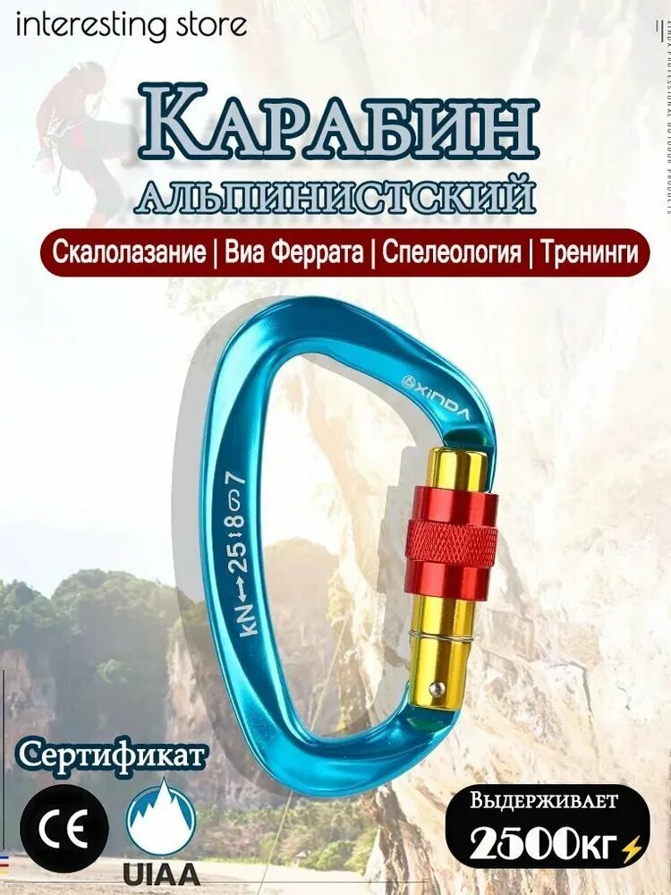 Карабин вспомогательный, длина: 100 мм, 1 шт