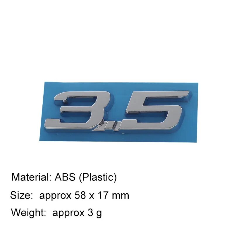 Эмблема 3.5 V6, хром, ABS пластик, 58x17 мм