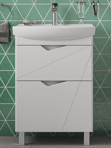 Изображение товара Тумба напольная SanStar Линни 60 Без раковины для ванной комнаты, белая