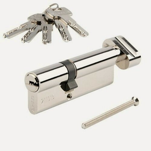 Изображение товара Личинка замка двери Apecs SM-90(35/55C)-C-NI 90 мм с заверткой никель, артикул 32128 — надежная дверная фурнитура для дома