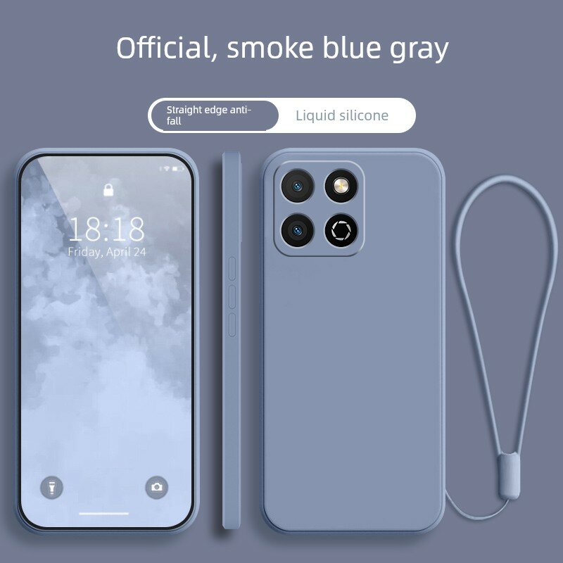 Защитный чехол для Honor Play 60 Plus с полной защитой, ударопрочный, одиночный, цвет дымчатый сине-серый