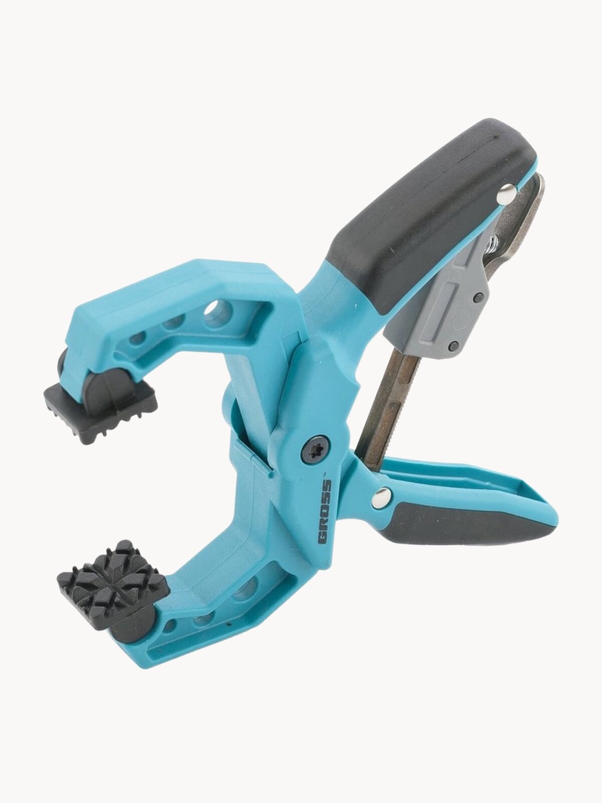 Клещеобразная струбцина, пластиковый корпус, GROSS, храповый механизм жесткой фиксации, 1-1/2"/38 мм GROSS 20801