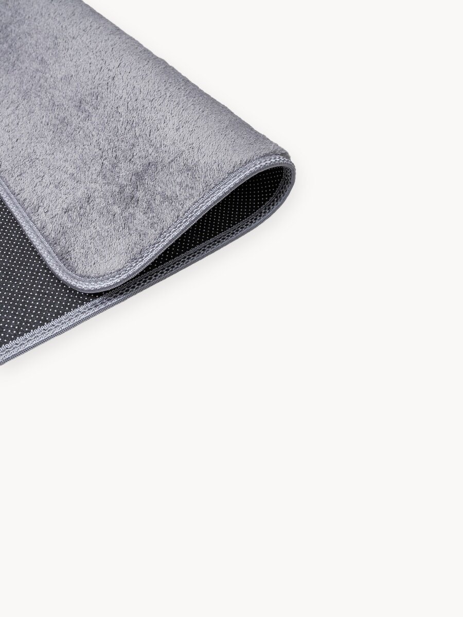 Коврик для ванной комнаты 60х100 серый, ворс, прямоугольный