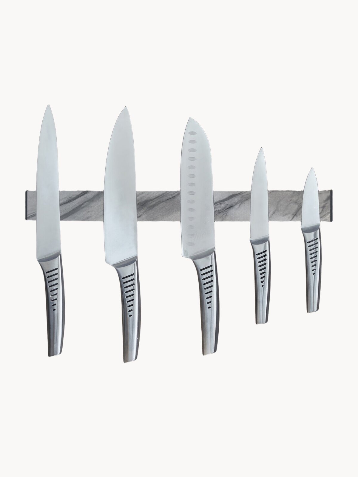 Магнитный держатель для ножей homEscape, самоклеящийся 3М, длина 43см, серый мрамор