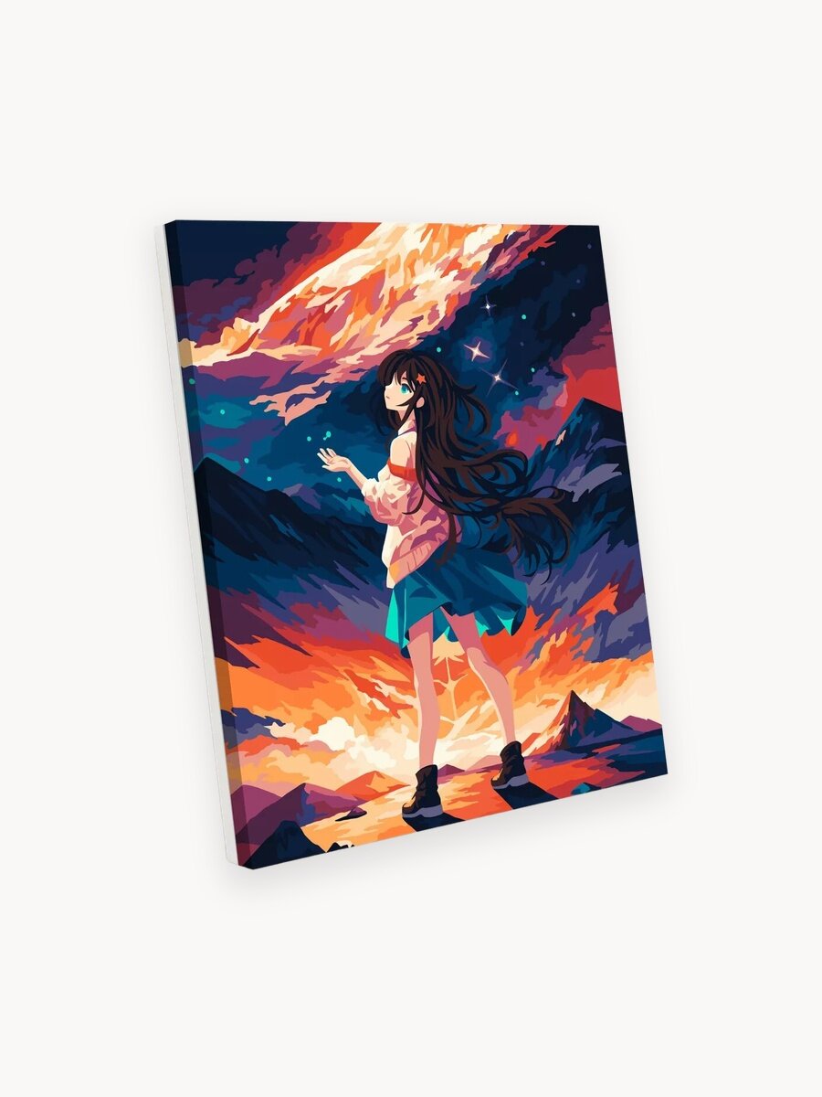 Картина по номерам на холсте с подрамником 40х50 см Аниме арт