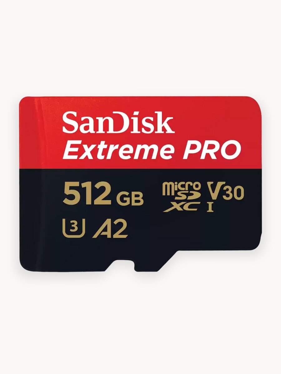 Карта памяти SanDisk MicroSDXC 512GB Extreme Pro UHS-I A2 V30 U3 200/140MB/s + SD-адаптер