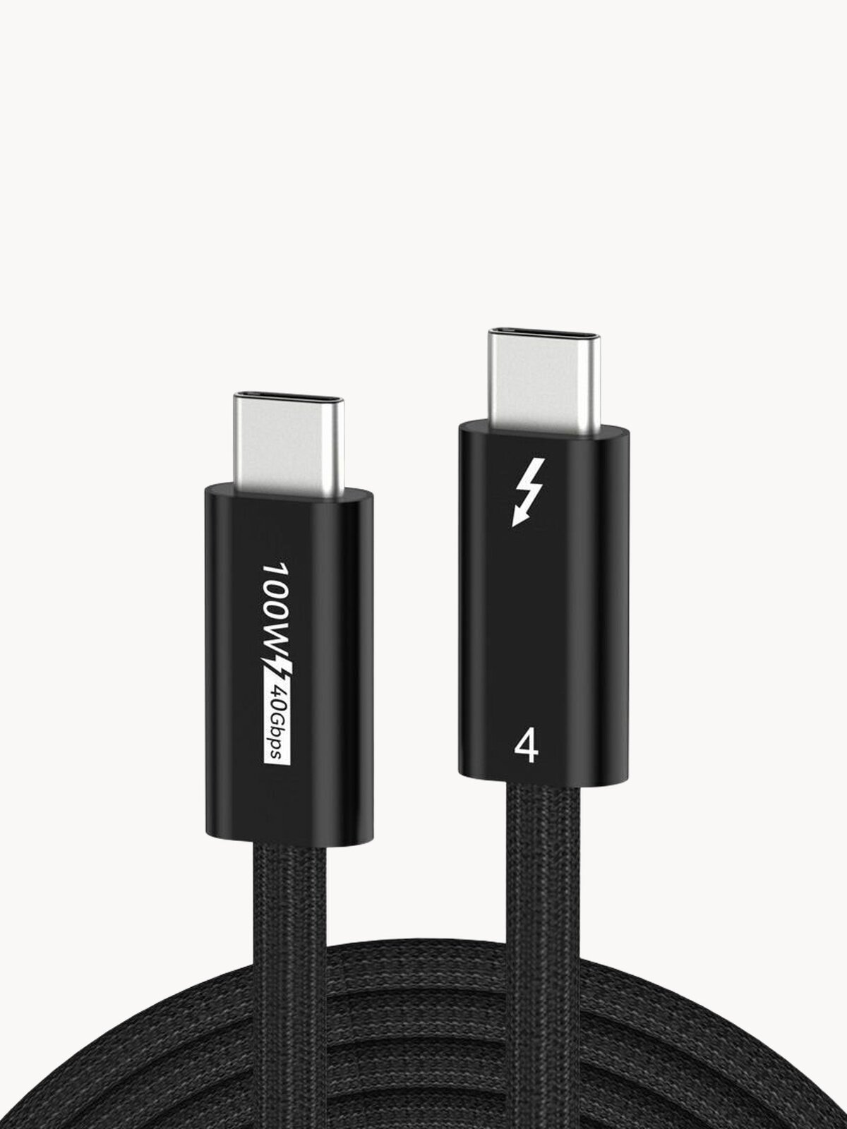 Кабель Thunderbolt 4 (USB4, Type-C), 4К@144Гц, PD 100W, 40Gbps, нейлоновая оплетка, 1.5 метра