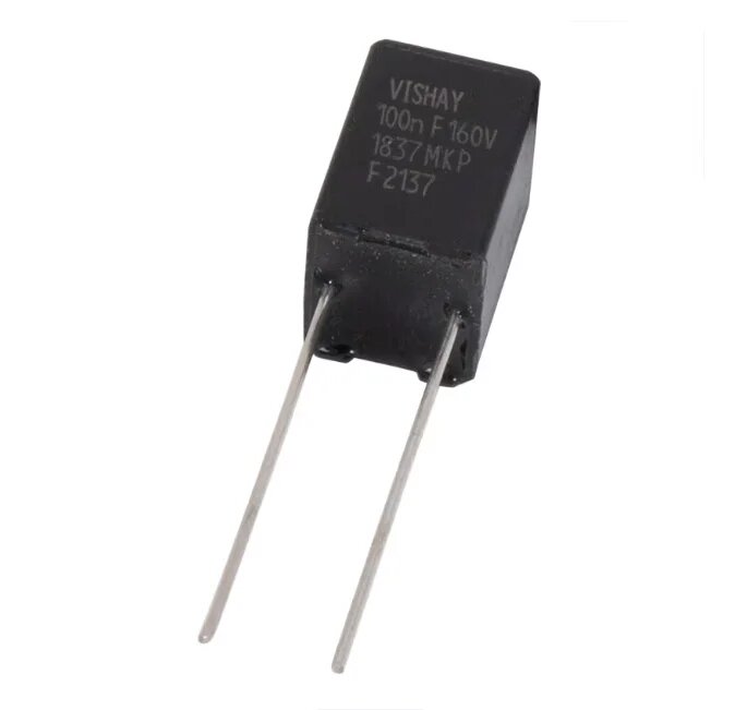 (5 шт.) Оригинальный тонкопленочный конденсатор MKP1837 VISHAY 100nF 160V 1% с медными выводами