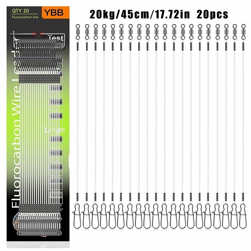 Фторуглеродная леска 20 шт, 20кг, 45см