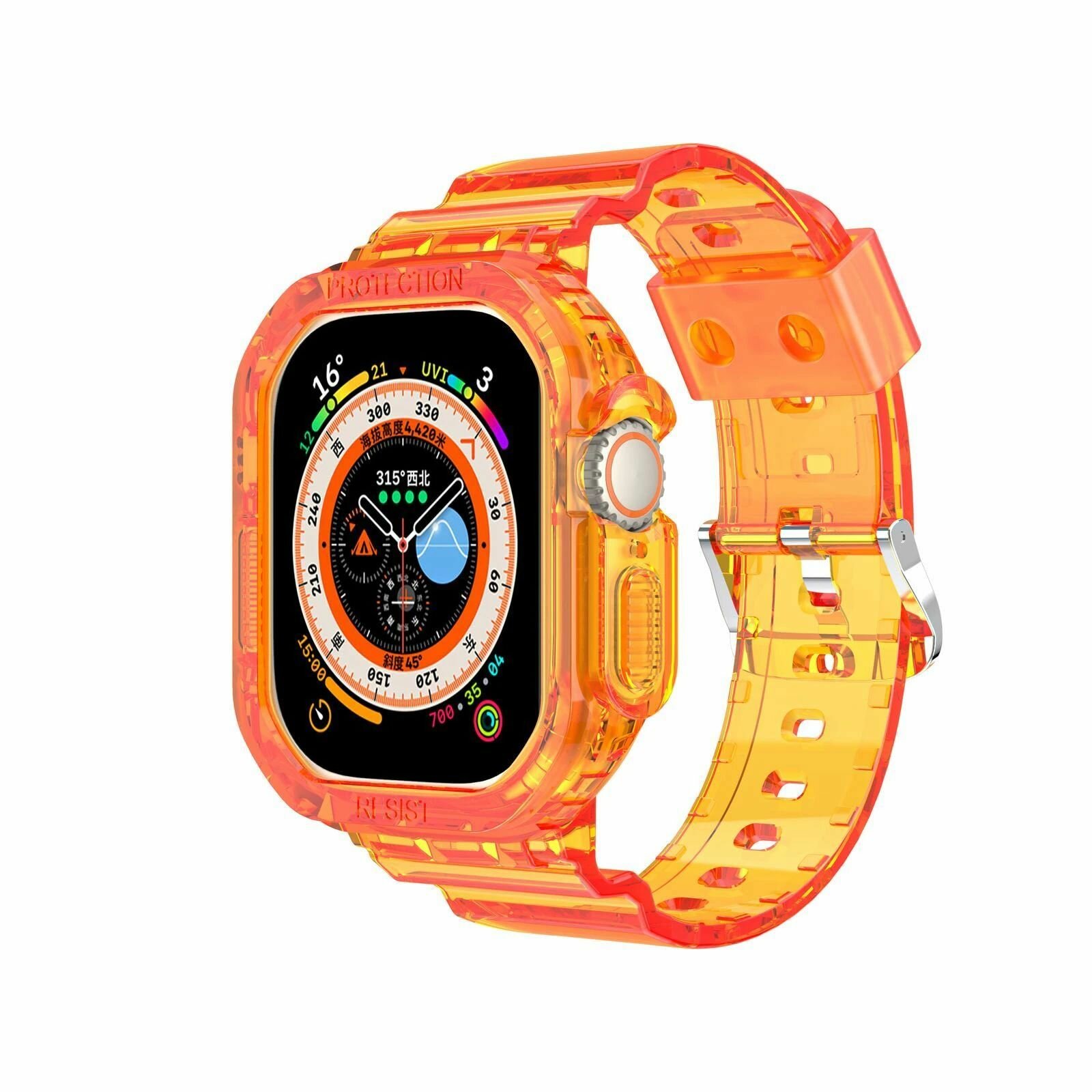 Ремешок для Apple Watch Ultra 49 mm с защитным бампером Orange