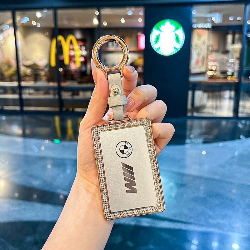 Перламутрово-серый NFC карточный держатель с кожаным кольцевым замком для BMW X5/X7/X6, дизайн 2026 года