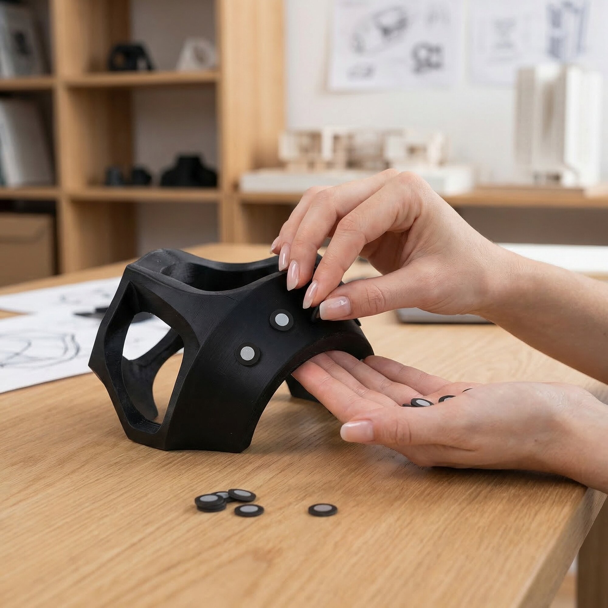Магнитные метки для сканера, 6sheets на листе, 6 листов, для 3d сканирования дома, пластиковые черные