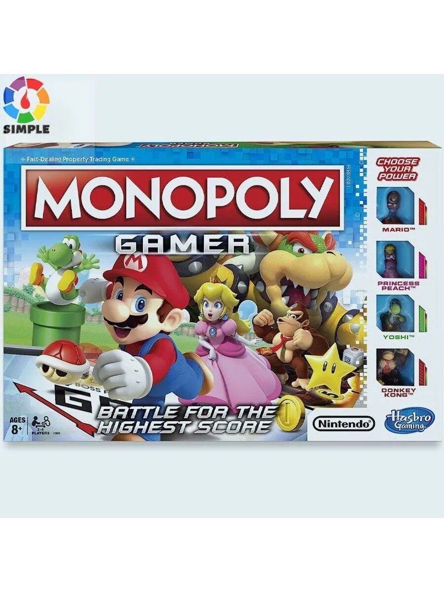 MONOPOLl SUPER MARIO GAMER PREMIUM EDITION Карточная игра Настольная игра