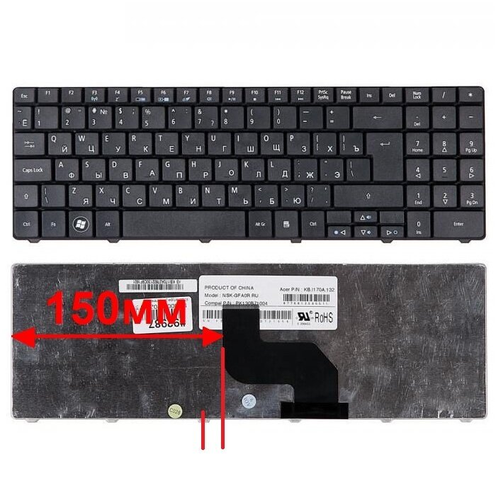 Клавиатура для ноутбука Acer Aspire 5516; eMachines E625 черная