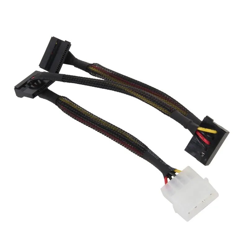 EN-Labs Кабель для компьютерной периферии Molex 4pin/SATA 15-pin, 0.45 м, черный