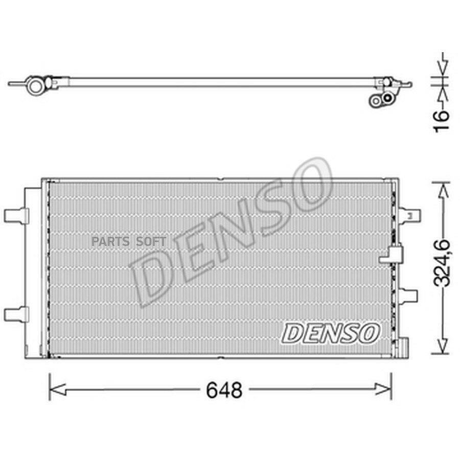 Радиатор кондиционера AUDI: A4/A4 AVANT (B8) 1.8-3.0TFSi/TDi/S4 03/12-05/16, A5 (8TA) 1.8-3.0TFSi/TD от официального дистрибьютора, DENSO, артикул DCN02044
