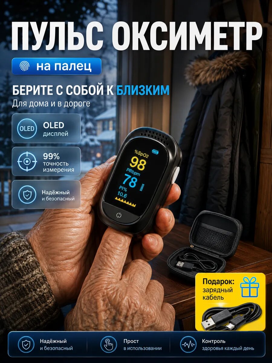 Пульсоксиметр медицинский на палец