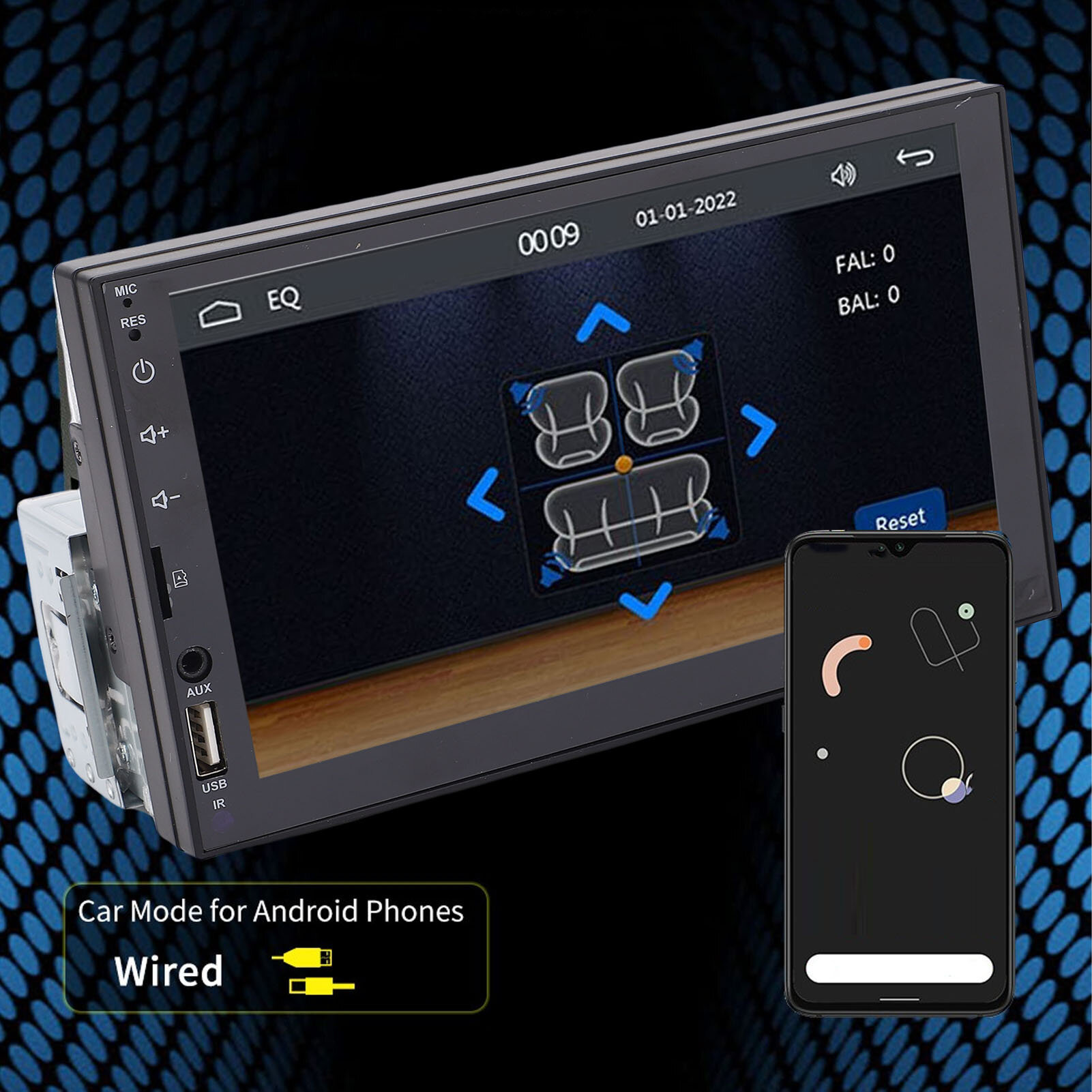 7-дюймовый автомобильный стерео Bluetooth USB AUX двойной Din автомобильный MP5-плеер с резервной камерой HD сенсорный экран для Android для IOS