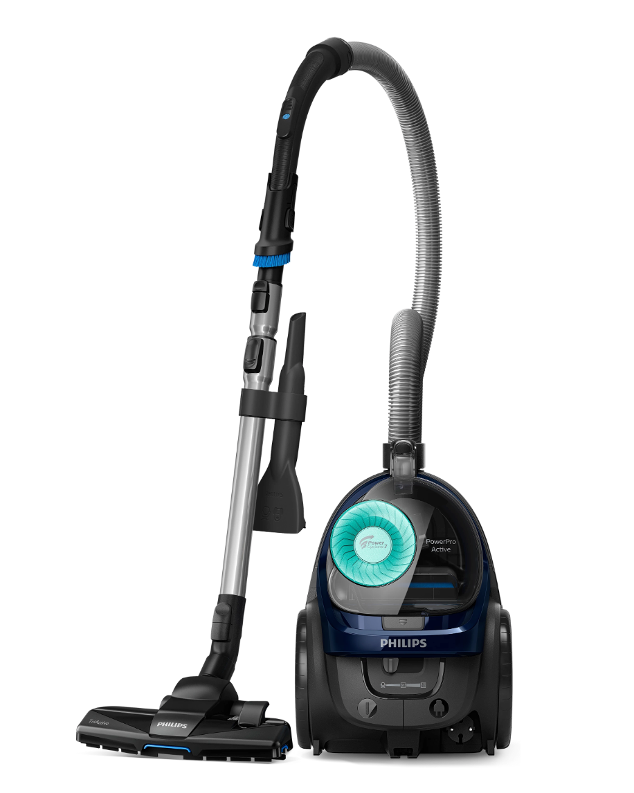 Пылесос Philips PowerPro Active FC9573/01, 1900Вт, черный/синий
