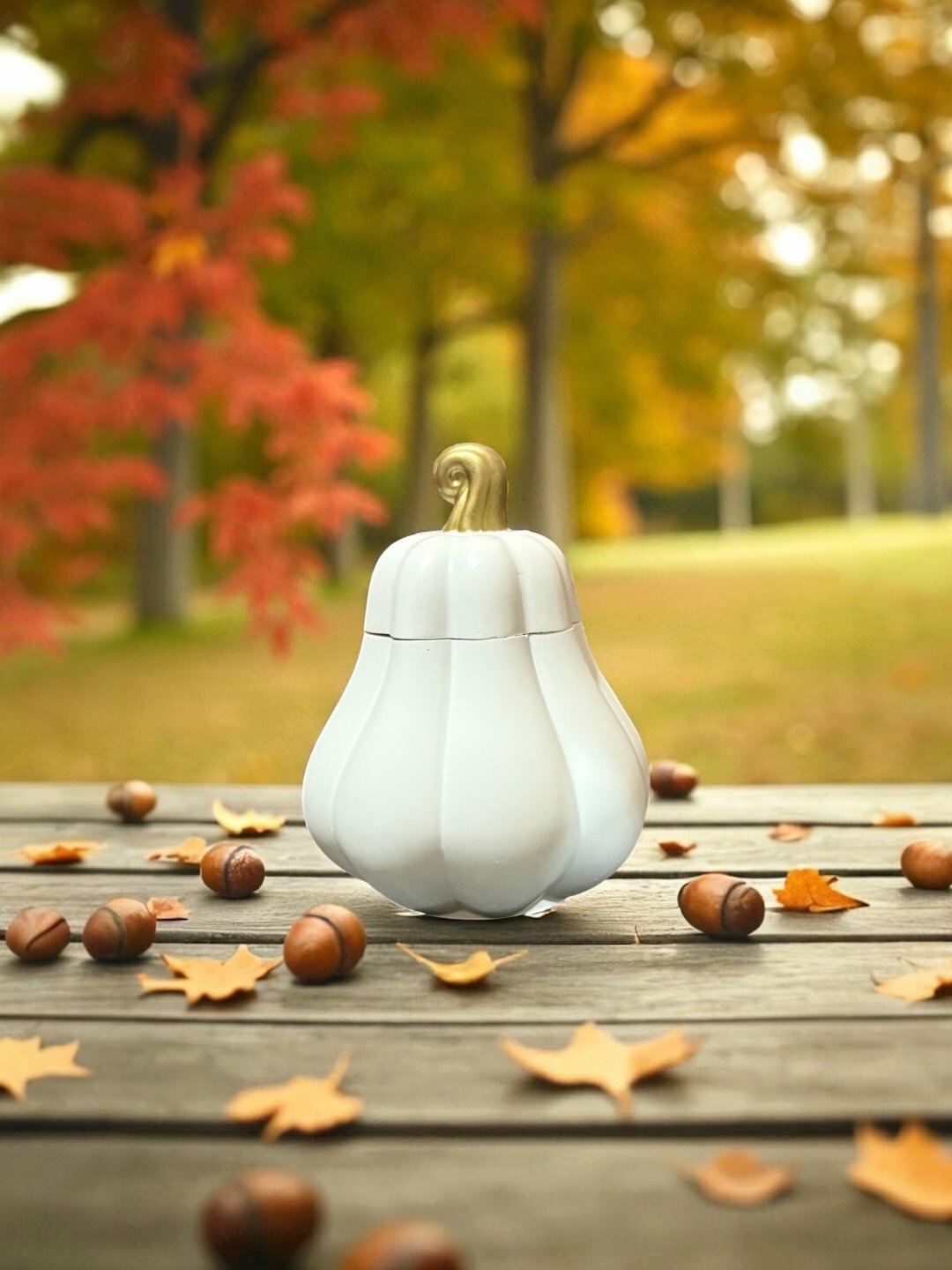 Декоративная шкатулка Тыква, 10*10*7 см - Прозрачный