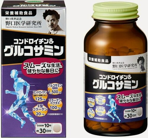 Изображение товара Глюкозамин + хондроитин + коллаген II типа + пептиды коллагена "Ногучи Якухин", 30дней