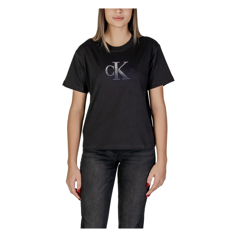 Футболка Calvin Klein Jeans Relaxed Monogram, размер XS, черный — фото 1