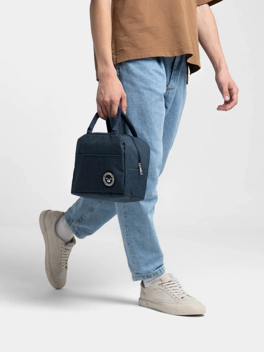 Термосумка для ланч-бокса, обеда, контейнера, еды, сумка холодильник, синяя — фото 1