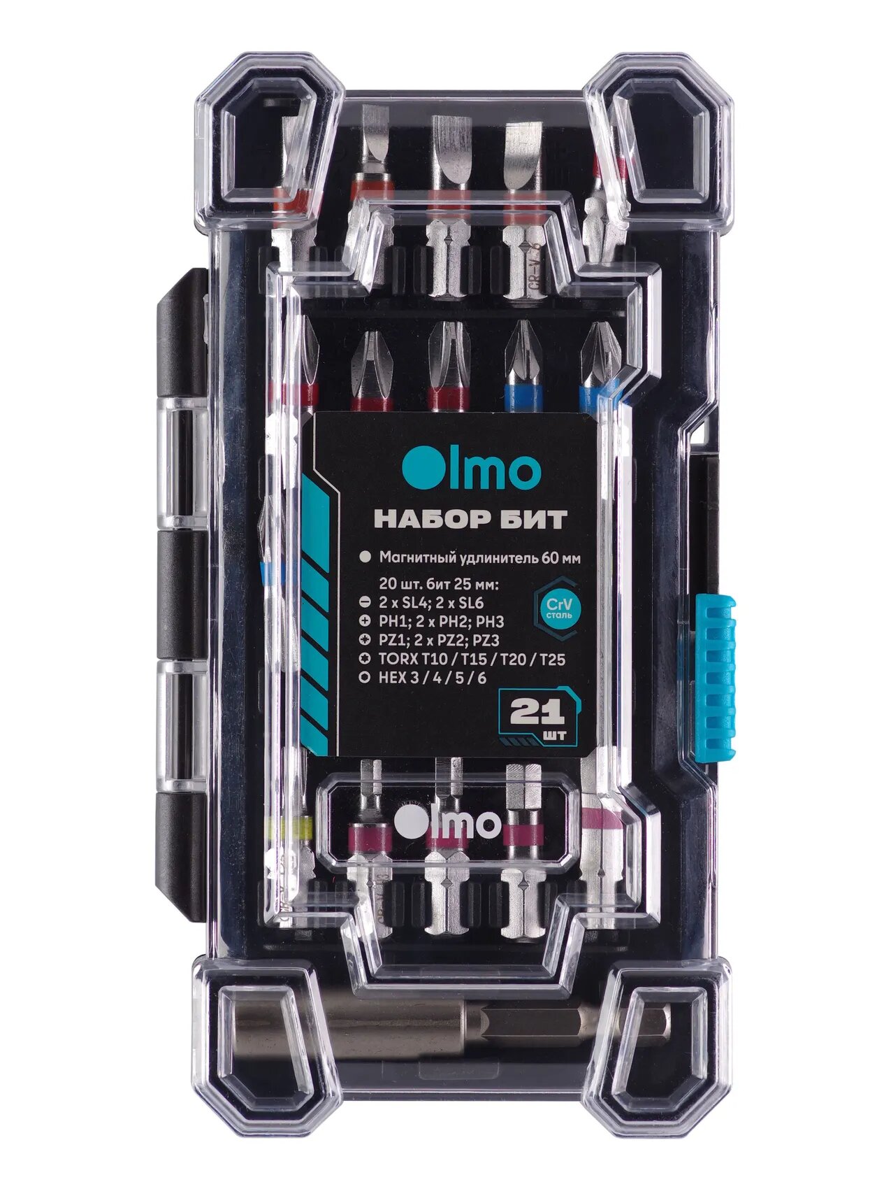 Набор бит OLMO CRV, с магнитным удлиннителем, 21 бит, 6 размеров