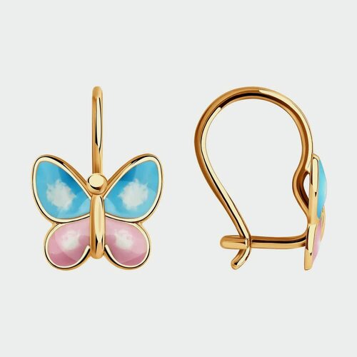 Изображение товара Серьги, красное золото, 585 проба, эмаль