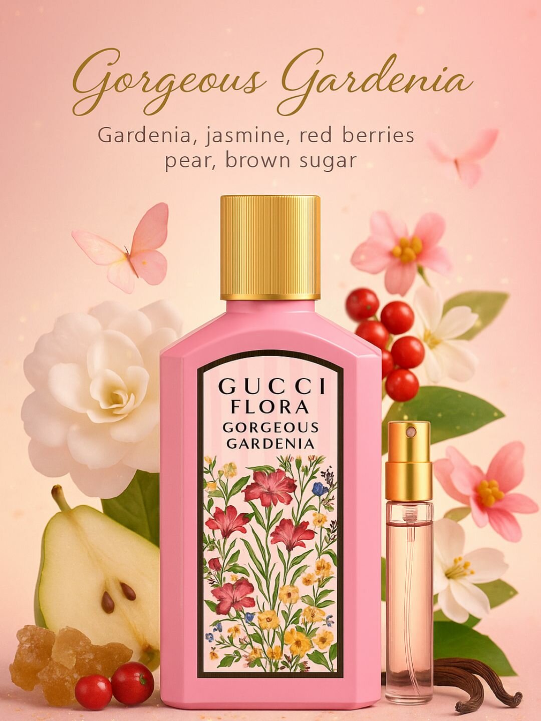 Духи женские Gucci Flora Gardenia 3 мл – женский парфюм с цветочным ароматом, духи для женщин в пробнике